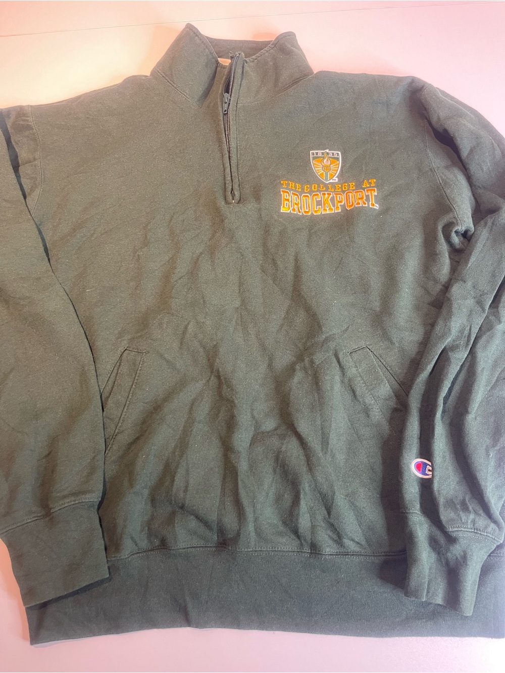 Champion Dark Green Quarter-Zip Brockport Pullover